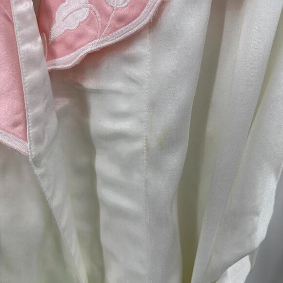 Victoria’s Secret Vintage Robe White Satin Size M/L Medium/Large Gold Label - Picture 4 of 12